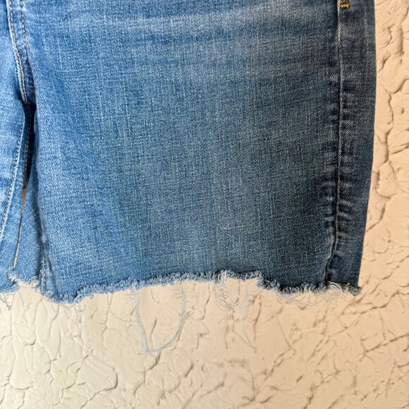 American Eagle Next Level Stretch Denim Shorts Womens Size 12 Distressed Raw Hem - Picture 4 of 8